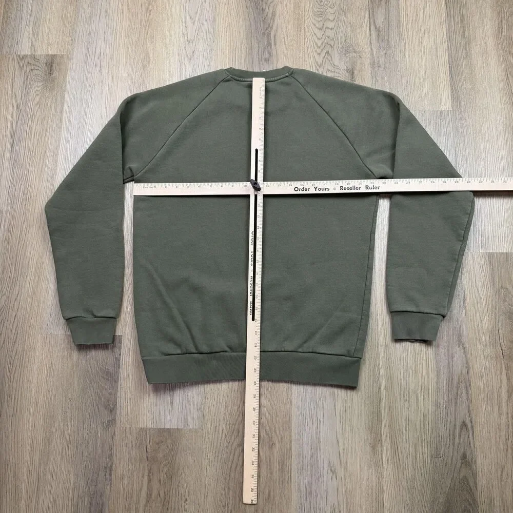 Adidas Originals Sweatshirt Mens Medium Green Trefoil Logo Crewneck Fleece